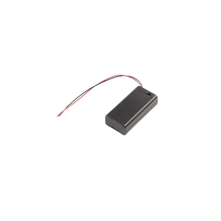 Battery Holder 2xAA with Cover and Switch