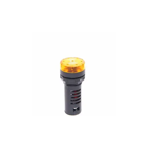 [D8-0W41-X0EI] AD16-16SM, 12V Yellow Signal Lamp with Buzzer, Panel Mount Indicator