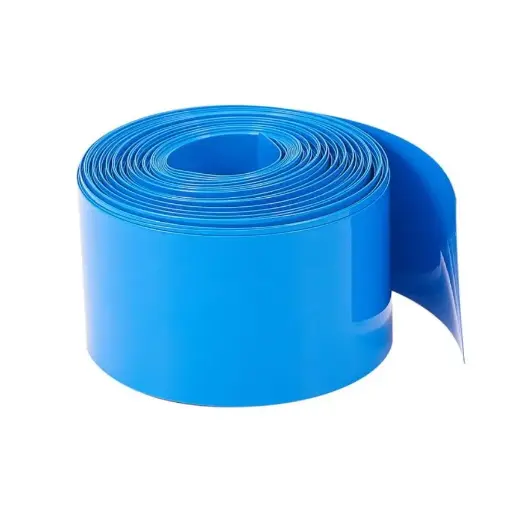 [EW-MQRJ-1ABT] Blue PVC Heat Shrink Tubing, 32mm Width-Versatile Application, Essential for Electrical Projects