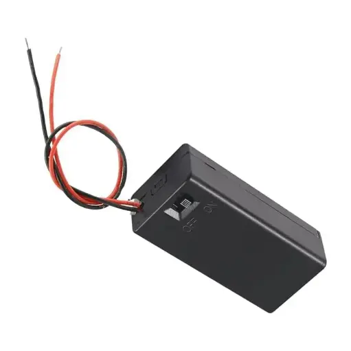 9V Battery Holder with On/Off Switch and Wire Leads